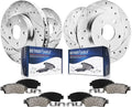 Town 12" Pads Country Replacement Brake Axle 11.89" Volkswagen Slotted Chrysler Brake Rear Detroit Caravan Kit Disc Rotors for Grand & Journey Routan Brakes Front & Dodge Drilled - Ceramic
