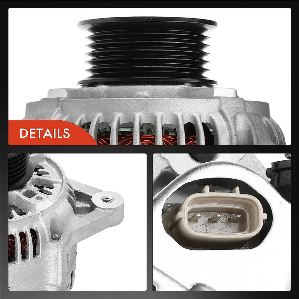 Compatible 12Volt Clutch Alternator Trooper V6 Pulley Isuzu 2000-2002 & 6-Groove SLX 3.5L, Acura A-Premium 1999, 90Amp with CW