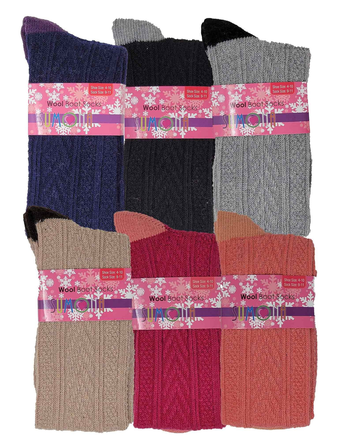 Knit sumona Cable Knee Pairs Boot tone Women High 6 two Socks Winter