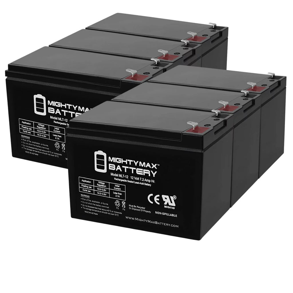 Battery 7.2AH 6 GP1272 - 12V ZS06 EVX1272F2 Sea-Doo SLA Replaces Pack