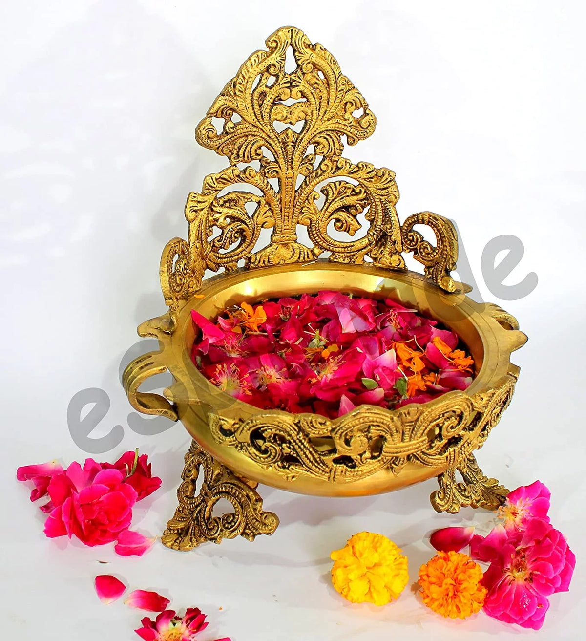 Decorative | - Urli Showpiece Home Decorative - | - Brass Inches eSplanade - Ethnic Traditional Decor 10.5" Bowl Items