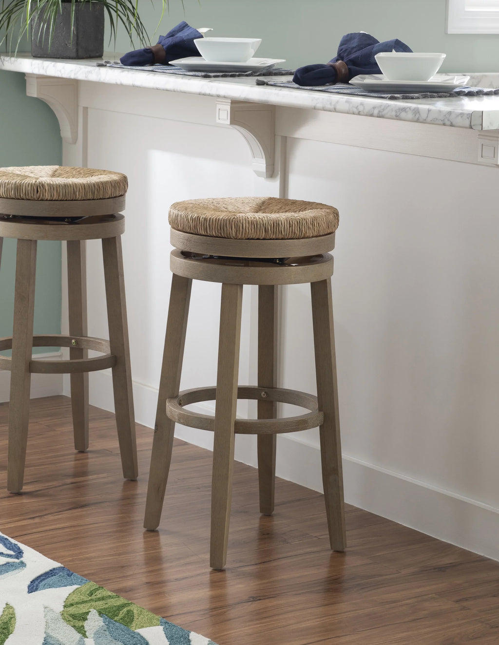 Rush Backless Bar with 31.5" with Swivel, Natural Morgan Natural Stool