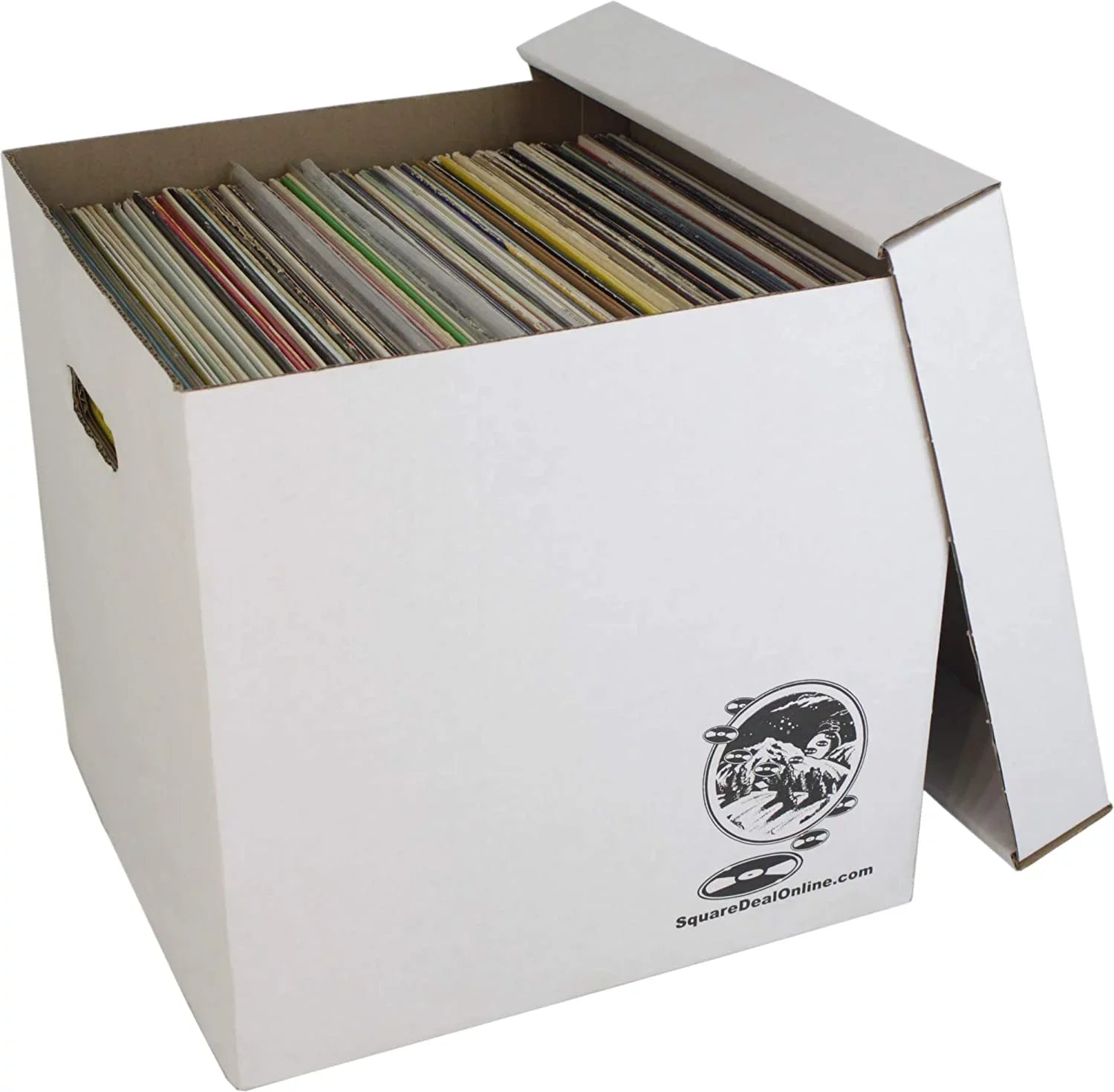 '- or Records Box 12" Cardboard - Record to Lid Discs Set #12BC13 - Vinyl Removable Holds 90 Boxes 10 Laser Storage up with Sturdy of