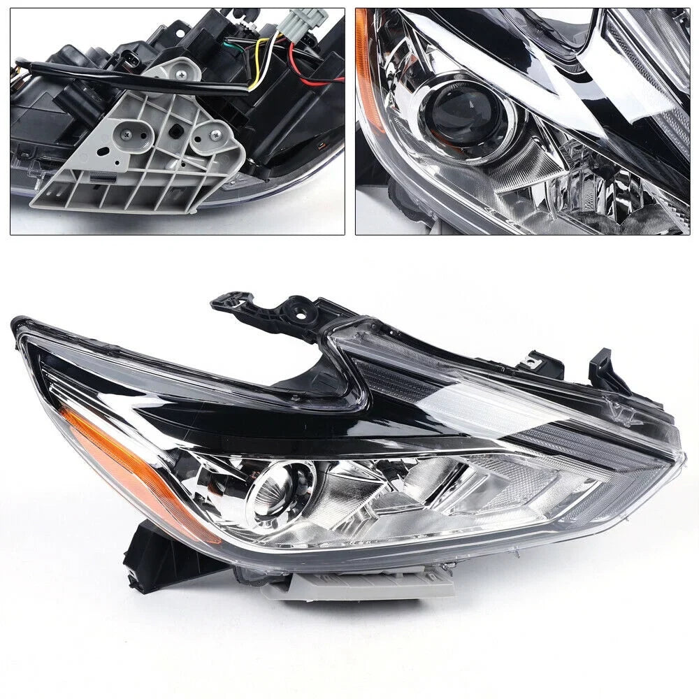 for Left 2018 Housing Nissan Headlights 2016 Chrome Pair Right 2017 Altima +