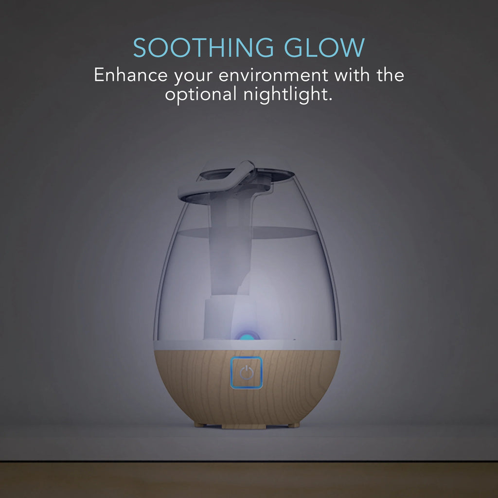 (New) Mist 0.4 Humidifier, Sharper Gallon Light Ultrasonic Image Ash Woodgrain Cool