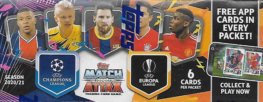 Box Match Topps 2021 Pack Attax UEFA with Champions Soccer Display Shiny Cards 30 2020 League