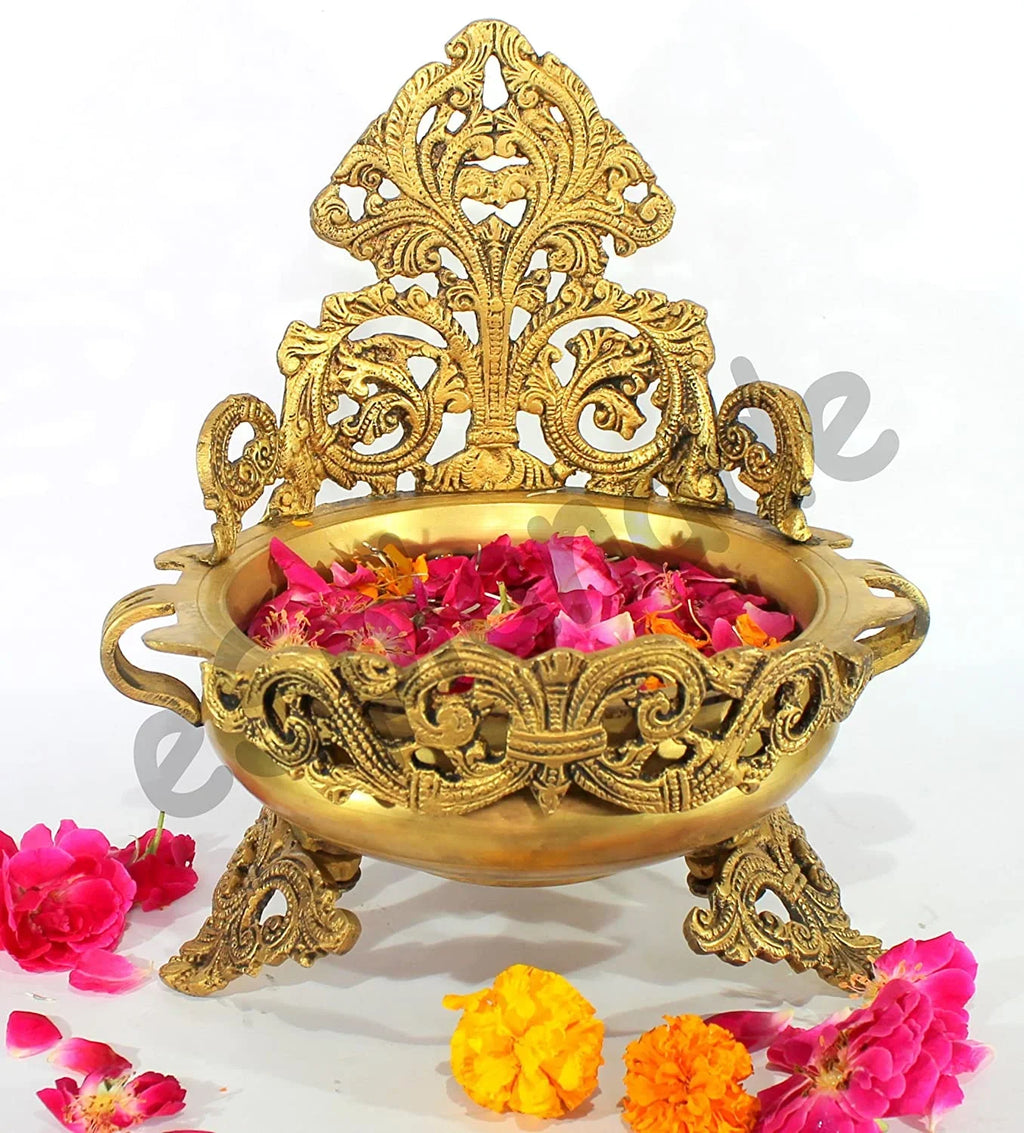 Decorative | - Urli Showpiece Home Decorative - | - Brass Inches eSplanade - Ethnic Traditional Decor 10.5" Bowl Items