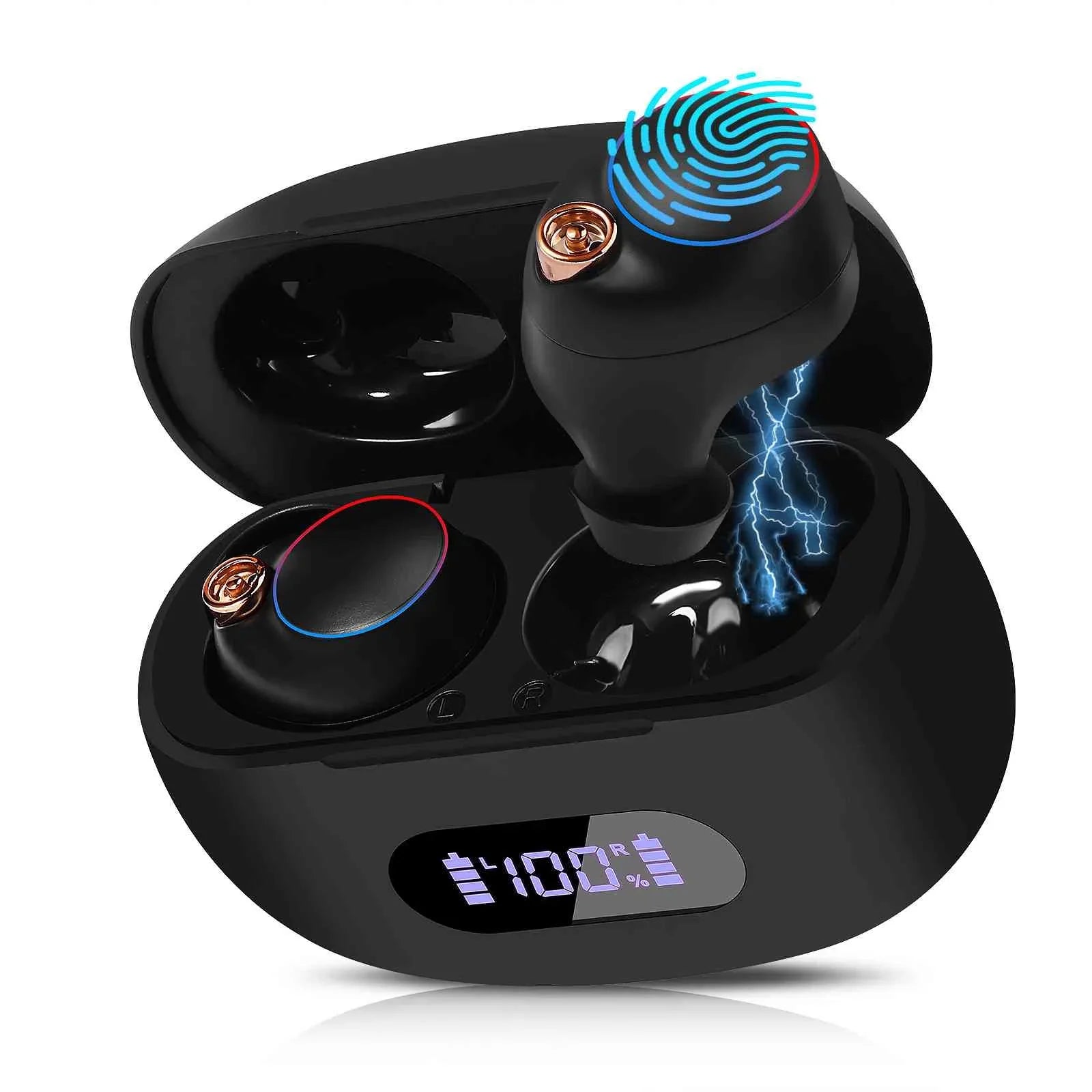 '+ Boost Connection, Dual Earbuds UrbanX Bluetooth Bass Lenovo IPX5 K12 Resistance, liquid 5.2 Case, Wireless True Bluetooth Black, Balanced, Compatible Charging Pro Connect, with