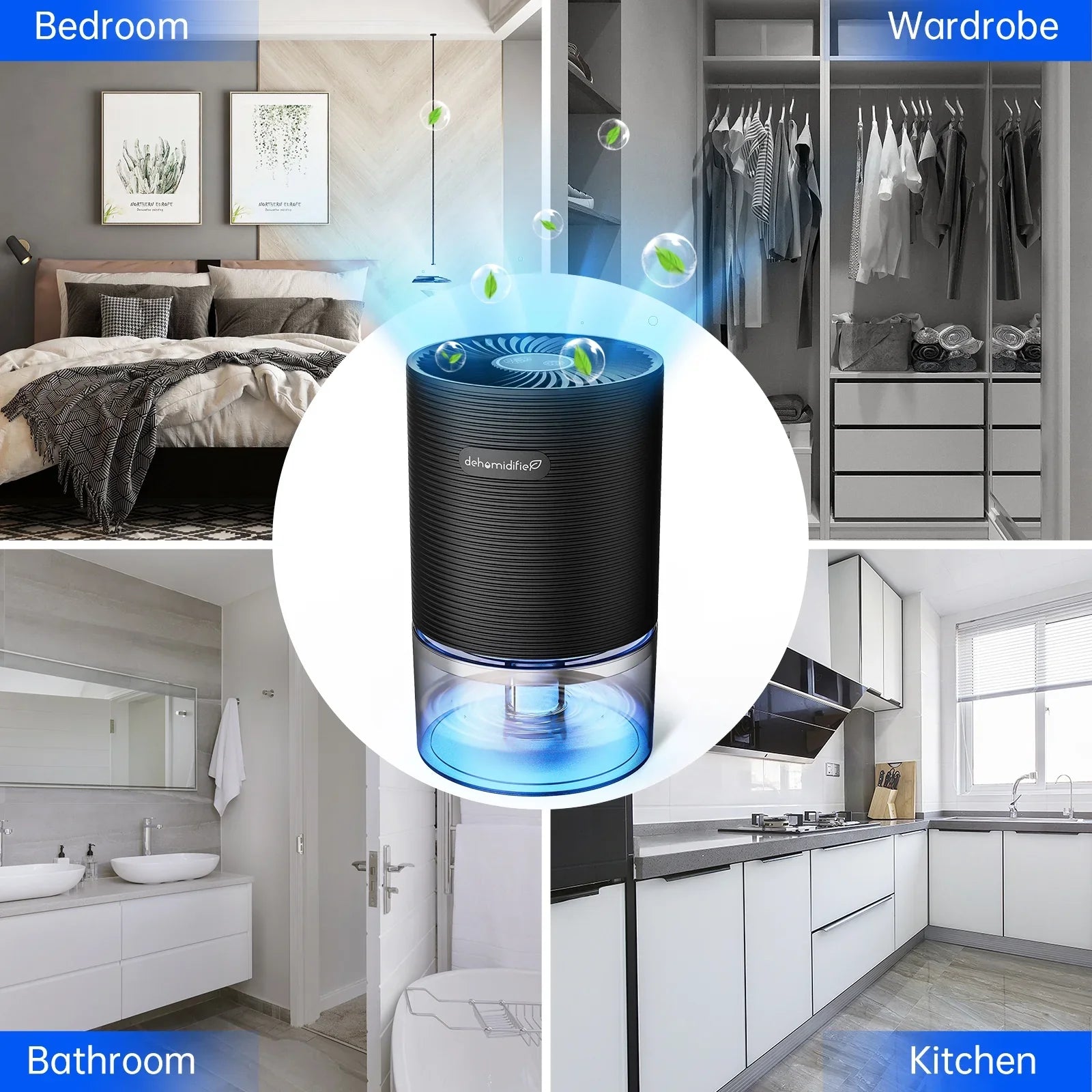Dehumidifiers Bedroom for up Small with LED Light 215 sq.ft-Black Alrocket Auto-off,7 27oz Colors to