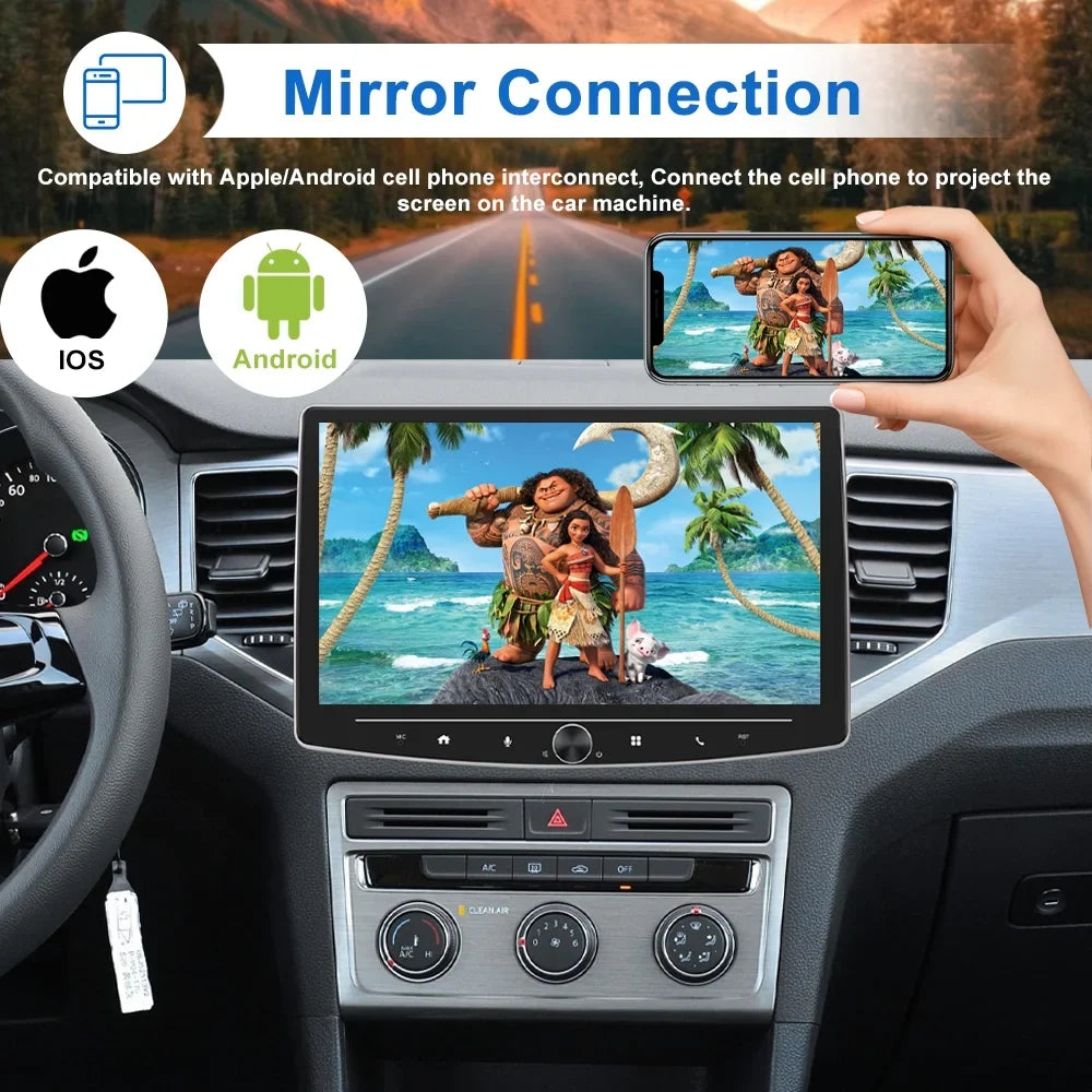 Carplay Camera Single including USB with Bluetooth Radio Android 10 Link Car Multimedia Reversing Inch AHD Player Auto FM USB Mirror Screen Audio Din HD Touch 1 Receiver Stereo