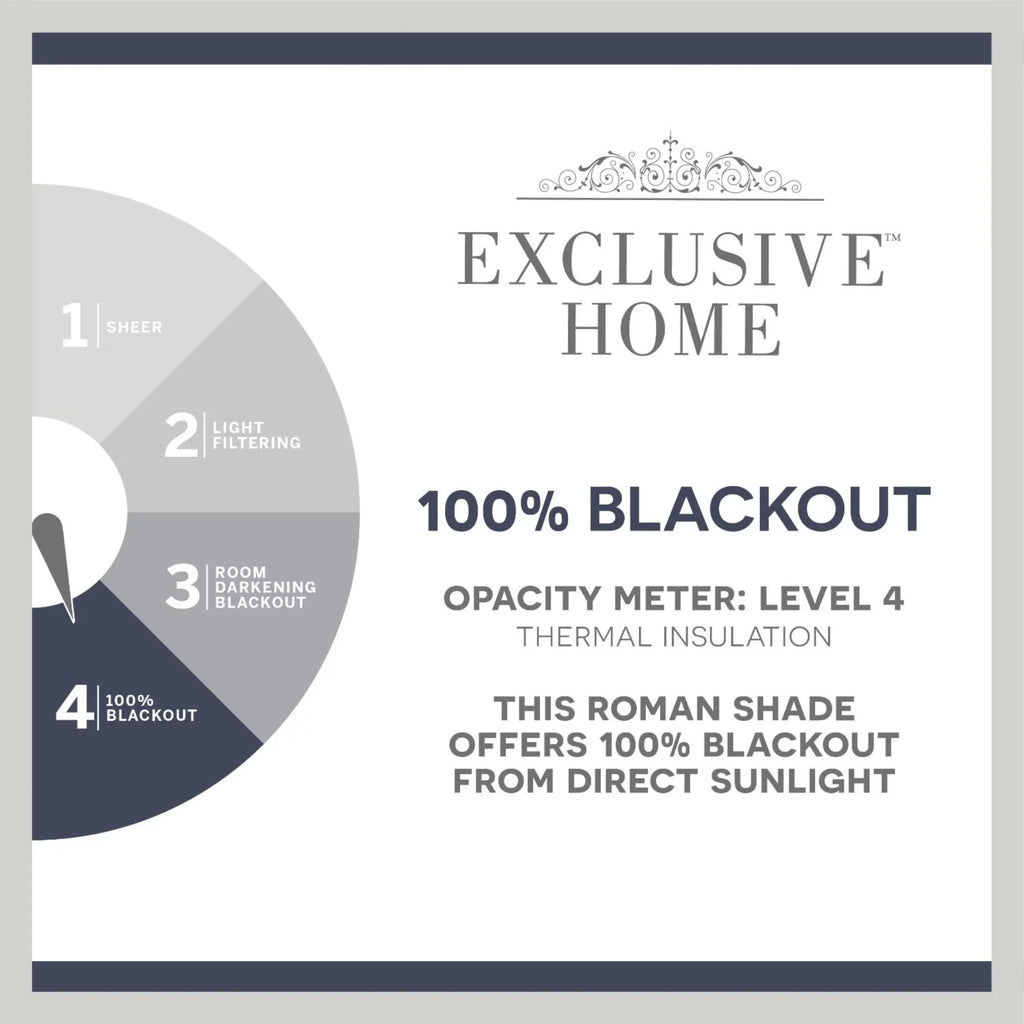 Total Esme Exclusive Blackout Shade, Roman 27"x64", Blue Slate Home