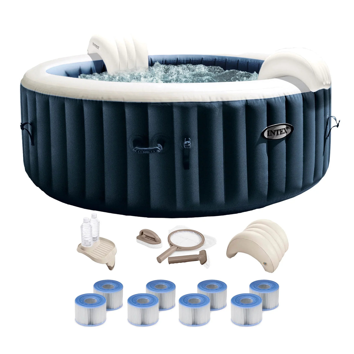 Bubble Tub Portable Inflatable w/ Intex Bundle Hot PureSpa Deluxe Jet Plus