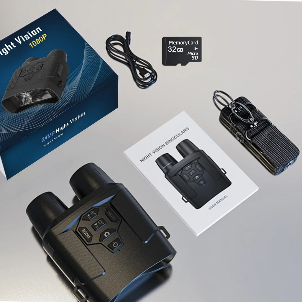 Zoom Card Videos Goggles Binoculars NVI-800 and SD with 24MP/1080P Vision at for Night 6x Pictures Night Hunting Taking 32GB Night SuntekCam and Suitable Vision