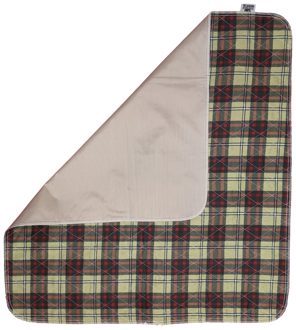 Pack Protection 34 Washable Underpad x Masking Stain for Bed - Urinary Children Plaid Absorbent 36 Seniors 24 Pad Incontinence