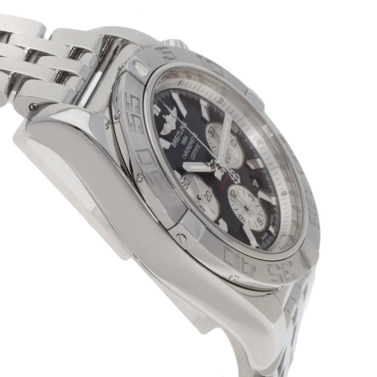 Chronomat Steel/SS BREITLING 44 Stainless Men's Pre-Owned Breitling Watch (Good) AB0110
