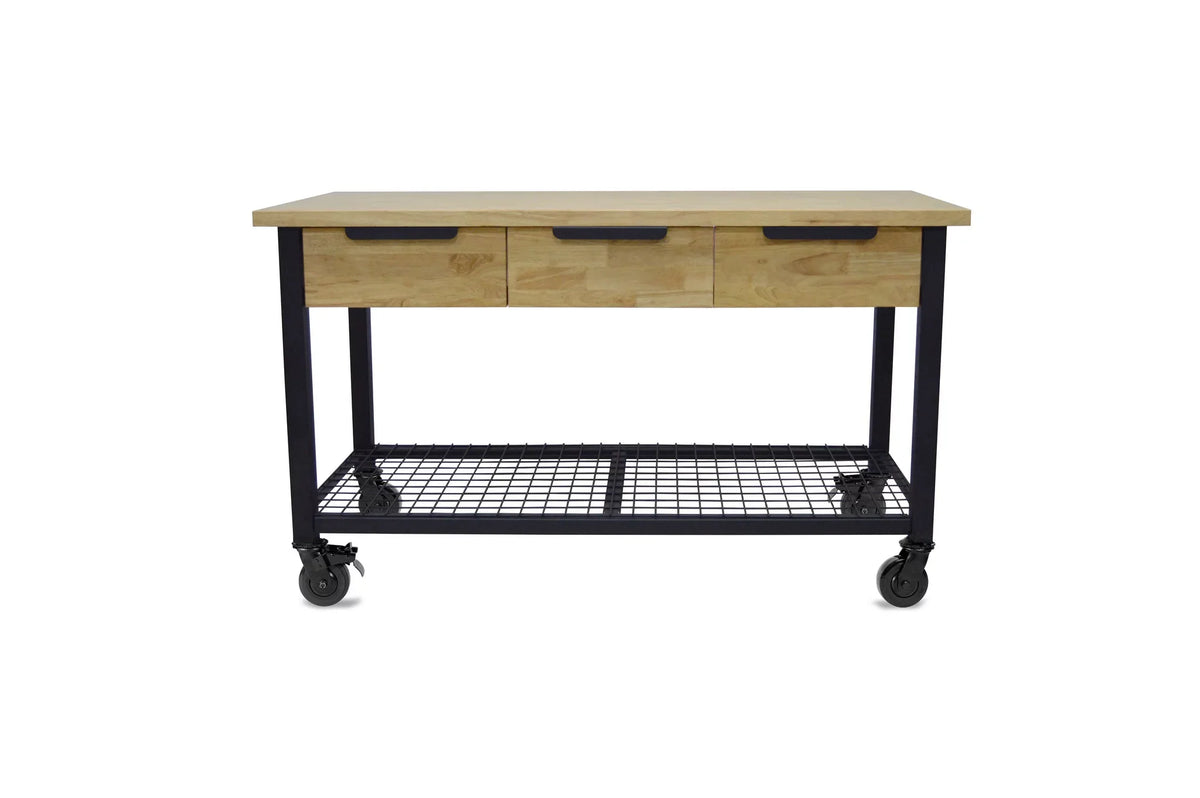 Metal & Wood Workbench 62" Industrial Rove