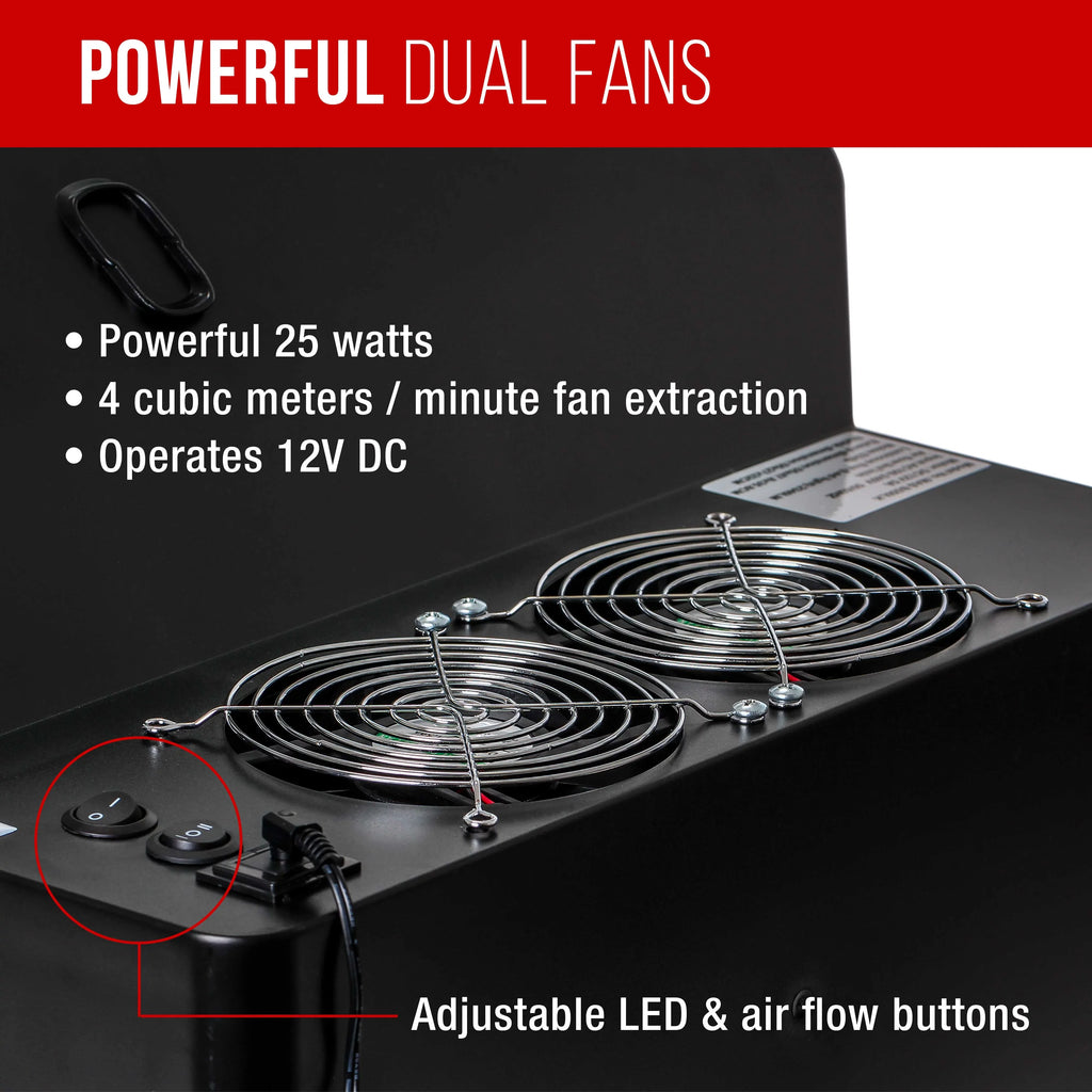 (Extends Spray Exhaust to Feet) Extension LED Fan, Booth Hobby with Lights, Dual up Kit 5.6 Portable, Airbrush Hose