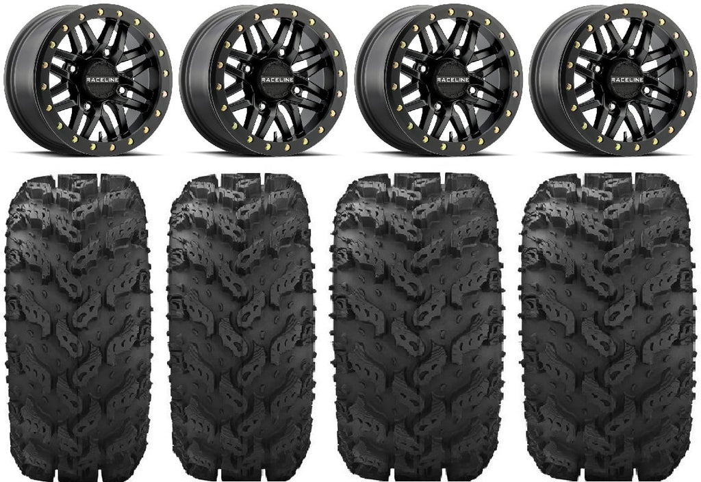 Reptile Ryno Pro Kawasaki Bdlk Mule Bk 14" Raceline FXT Tires Wheels 27"