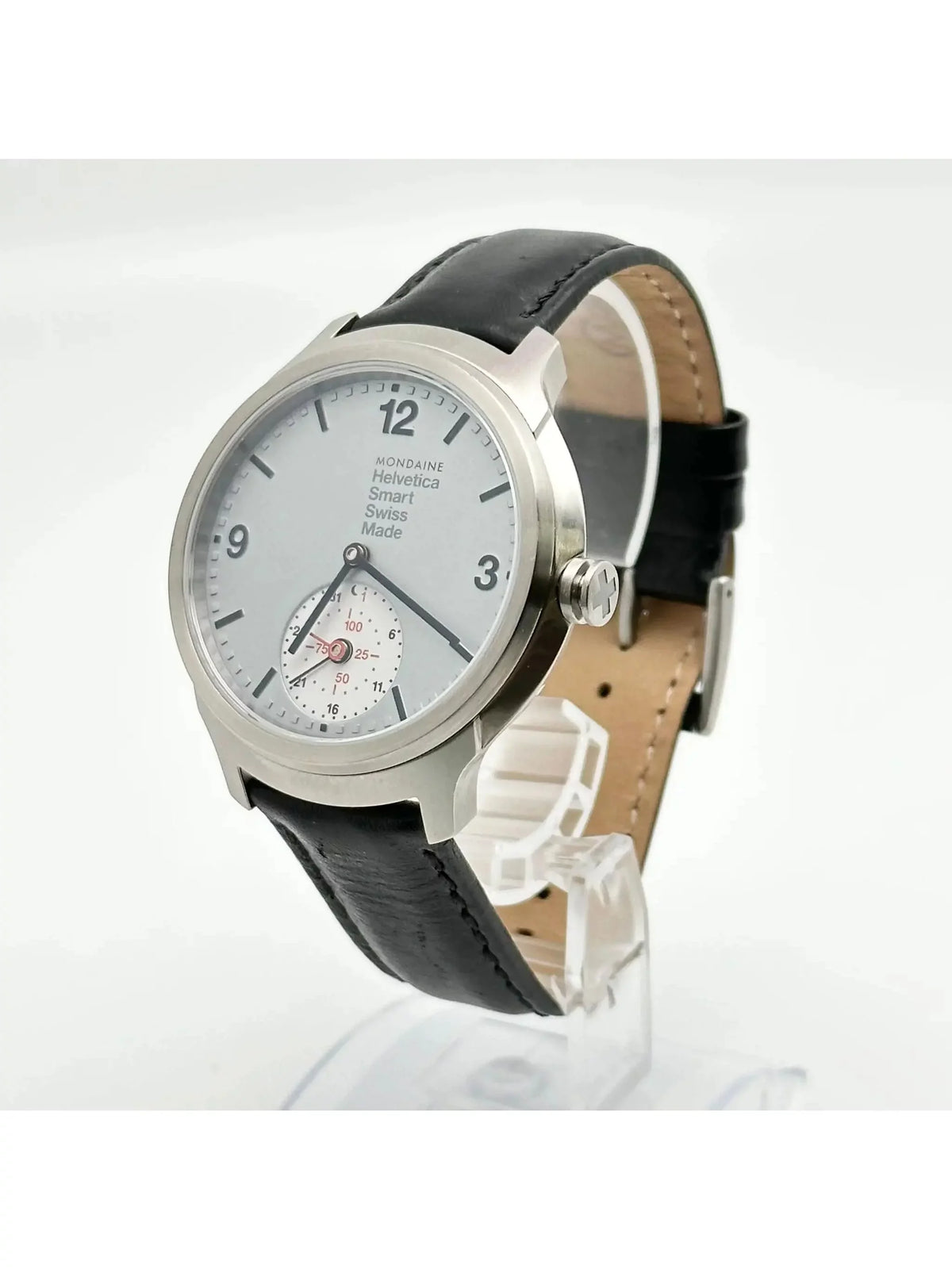 1 SmartWatch Mens MH1.B2S80.LB Silver Mondaine Limited Edition Helvetica Dial