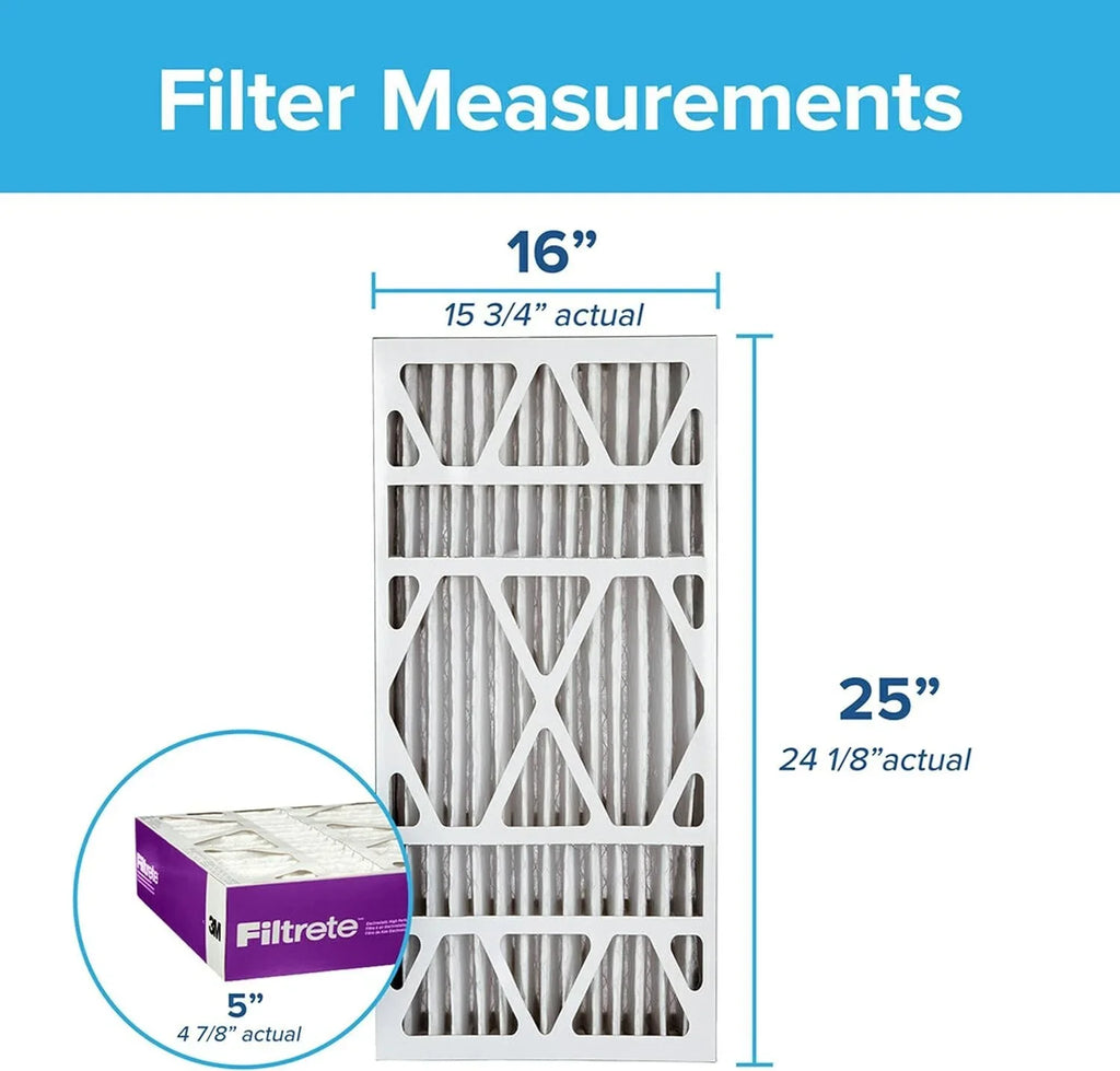 Pleat, AC Furnace dimensions DP, Allergen actual Air 1-Pack Living 16x25x5, Healthy Ultra MPR 1550 24.13 Filter, 4.88 Filtrete Deep x 15.75 x