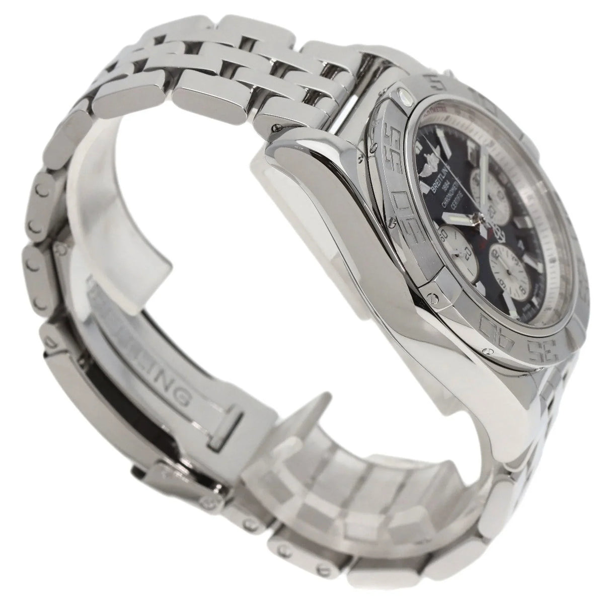 Chronomat Steel/SS BREITLING 44 Stainless Men's Pre-Owned Breitling Watch (Good) AB0110