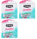 Cartridges, Refill (Pack Schick 8 Hypo Count 3) Women for Allergenic of Quattro Aloe Sensitive Blade