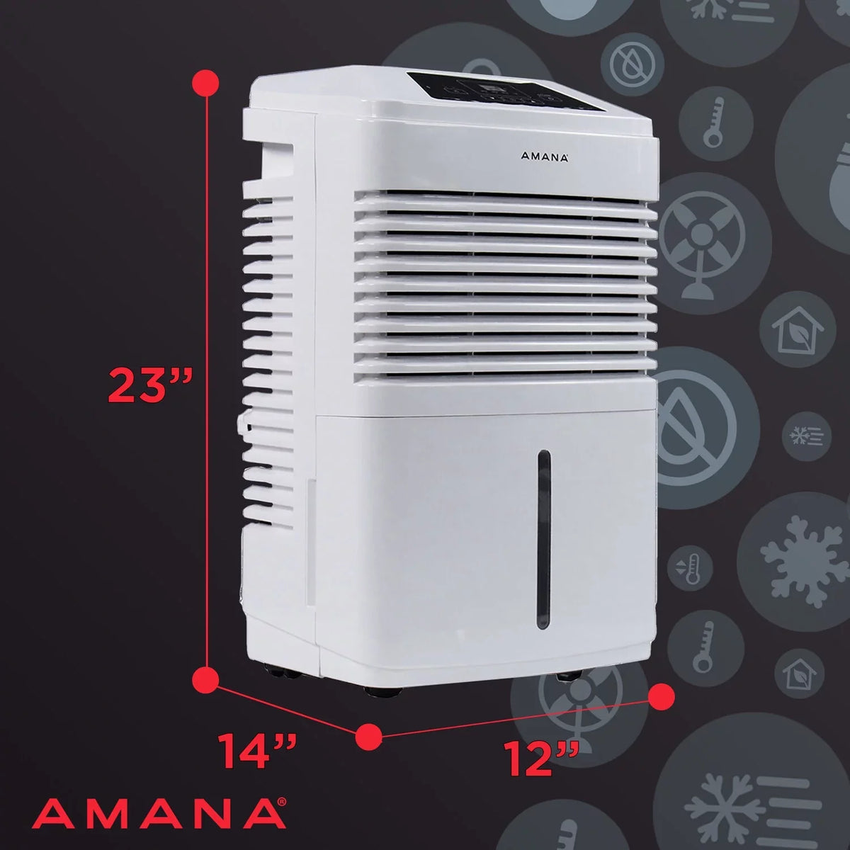 Adjustable Dehumidifier Amana Pt Ft Shut-off - White Restored 48 Sq in (Refurbished) Humidistat, 1,800 Automatic