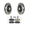 Brake KDA-100025 - Rotors Sedan with 2017-2020 Kit Transit For And Disc Ceramic Front Civic Drilled Pads Auto Coated Slotted Honda Si