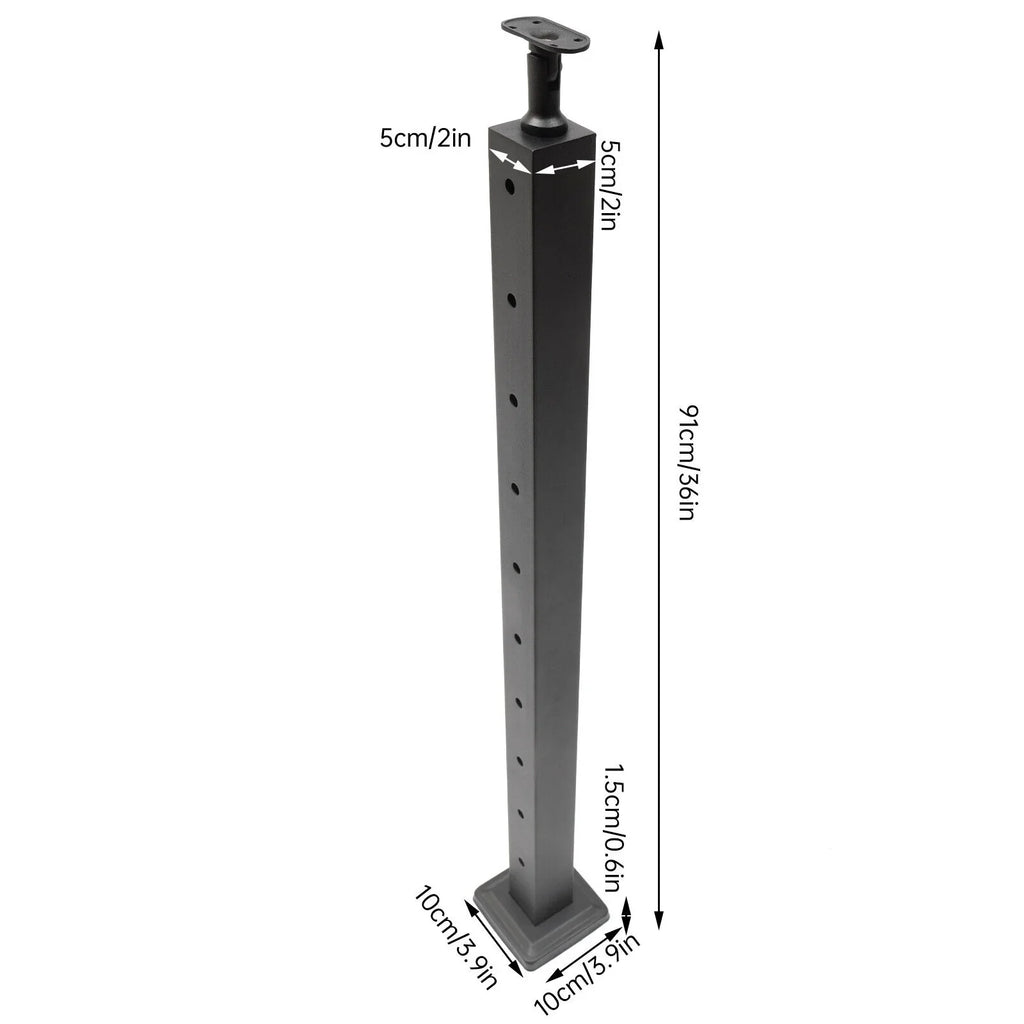 Stainless Two Square for 36''x2''x2'' Railing Sides Fence Concrete Post Level Pre-Drilled Cable Wood Railing Cable Steel Deck System Post Level