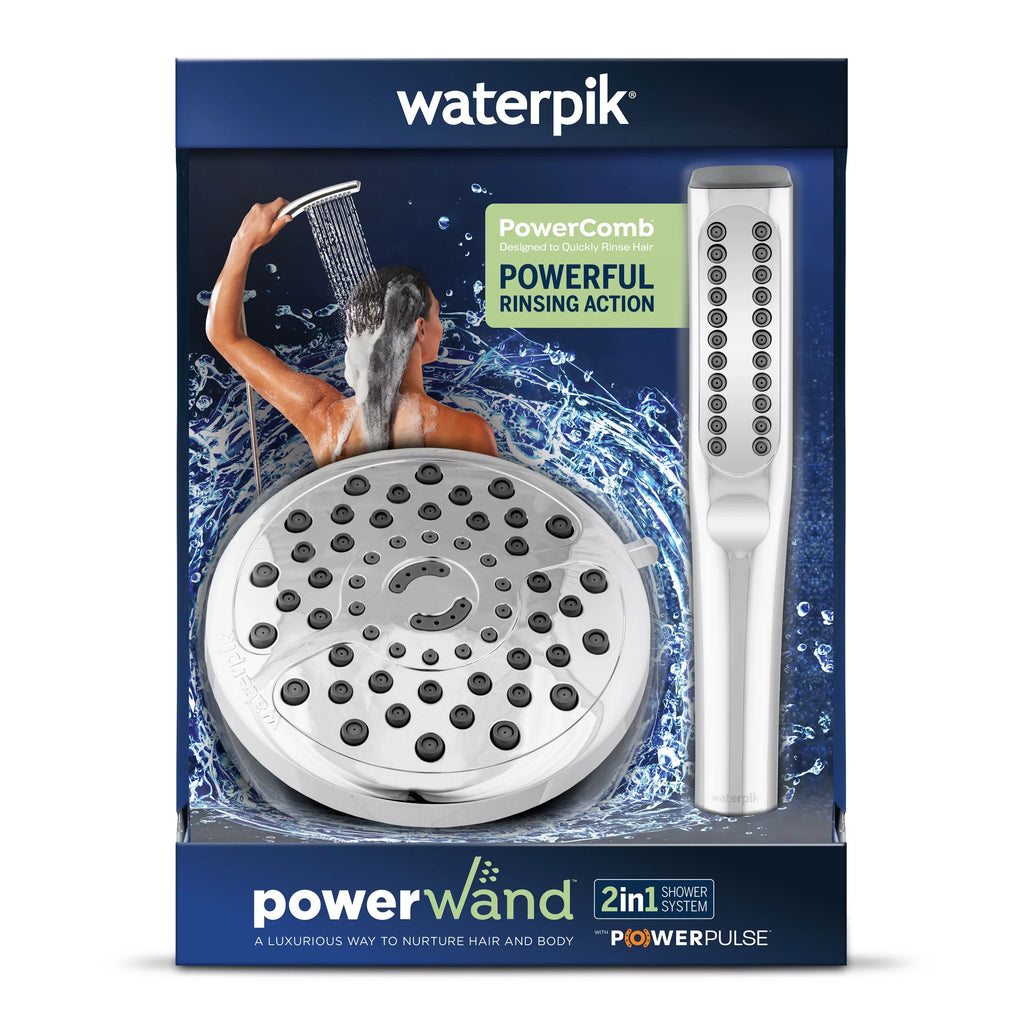 Spa Waterpik Chrome, Massage, XIB-633E-SBX-183ME PowerPulse Shower Combo PowerWand with