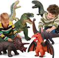 Birthday T-Rex, for 13-17 Soft Lovers Kids Dinosaur Dinosaur Perfect Gifts Inches and Dinosaur Jumbo - Large for Toddlers, Party Set 6 Toys Velociraptor Dinosaur Blue Toys Piece Favors,