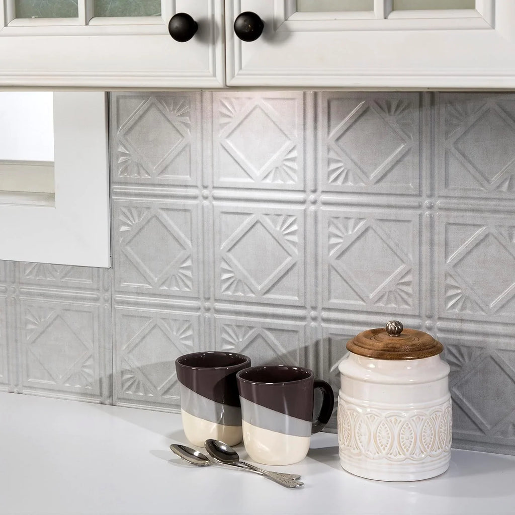 Backsplash Traditional 15 Decorative In Pewter Vinyl Smoked Ft design/Pattern Sq Kit 4