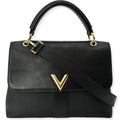 One Shoulder Monogram Leather Bag Black Very Pre-owned Handle