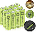 AA, Solar Battery to Pre Brightown A Lights Rechargeable Pack Battery Cycles 12 Double for Devices, up NiMH Recharge Charged 1200 and Household