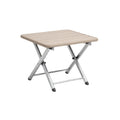 Compact Folding Table with Aluminum Frame and Wood-Look Top