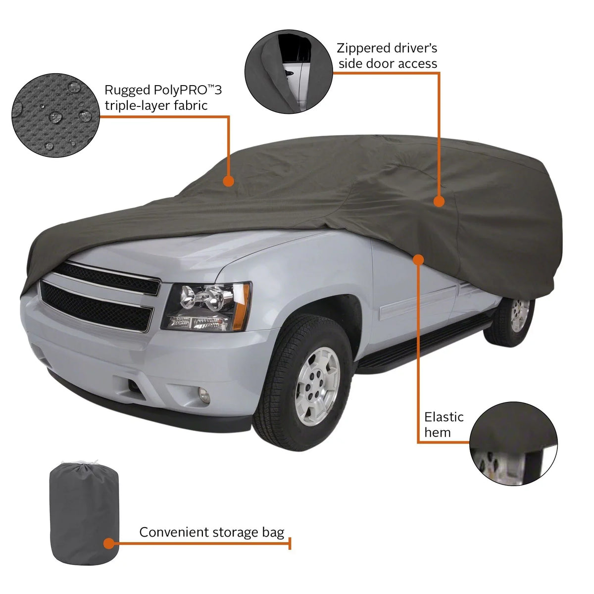 Truck Charcoal OverDrive SUV 187"L, Heavy-Duty Up to 3 Car or - Accessories PolyPRO™ Classic Cover Compact Cover,