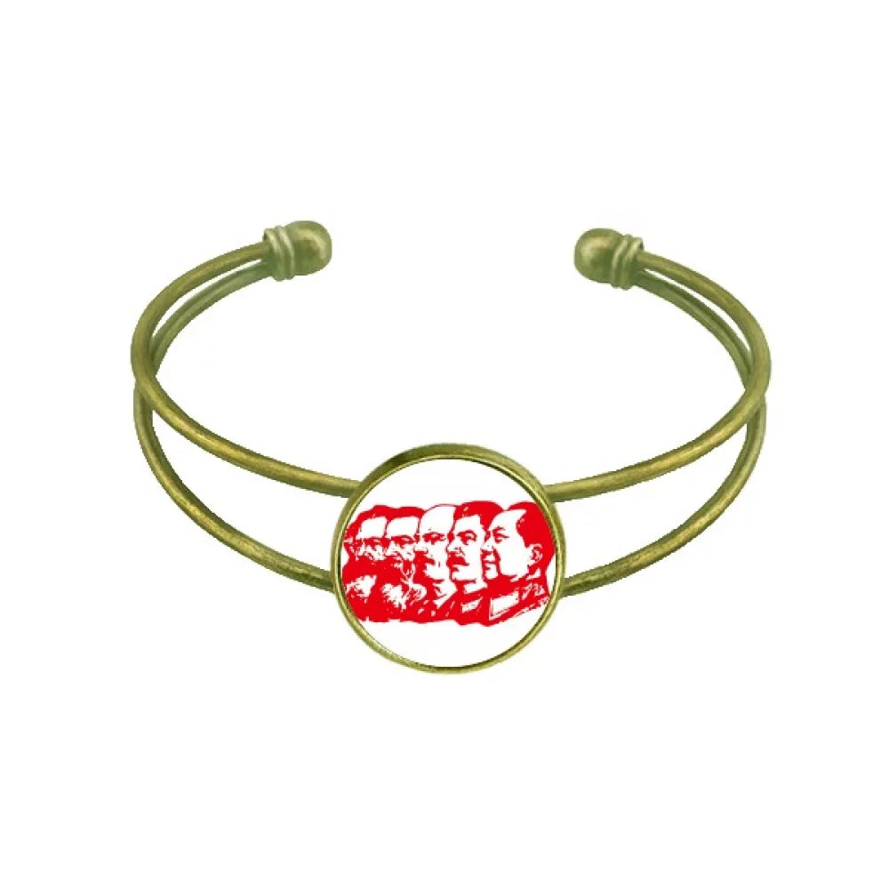 Retro Mao Red Cuff Bangle Marxism Open Jewelry China Chairman Bracelet