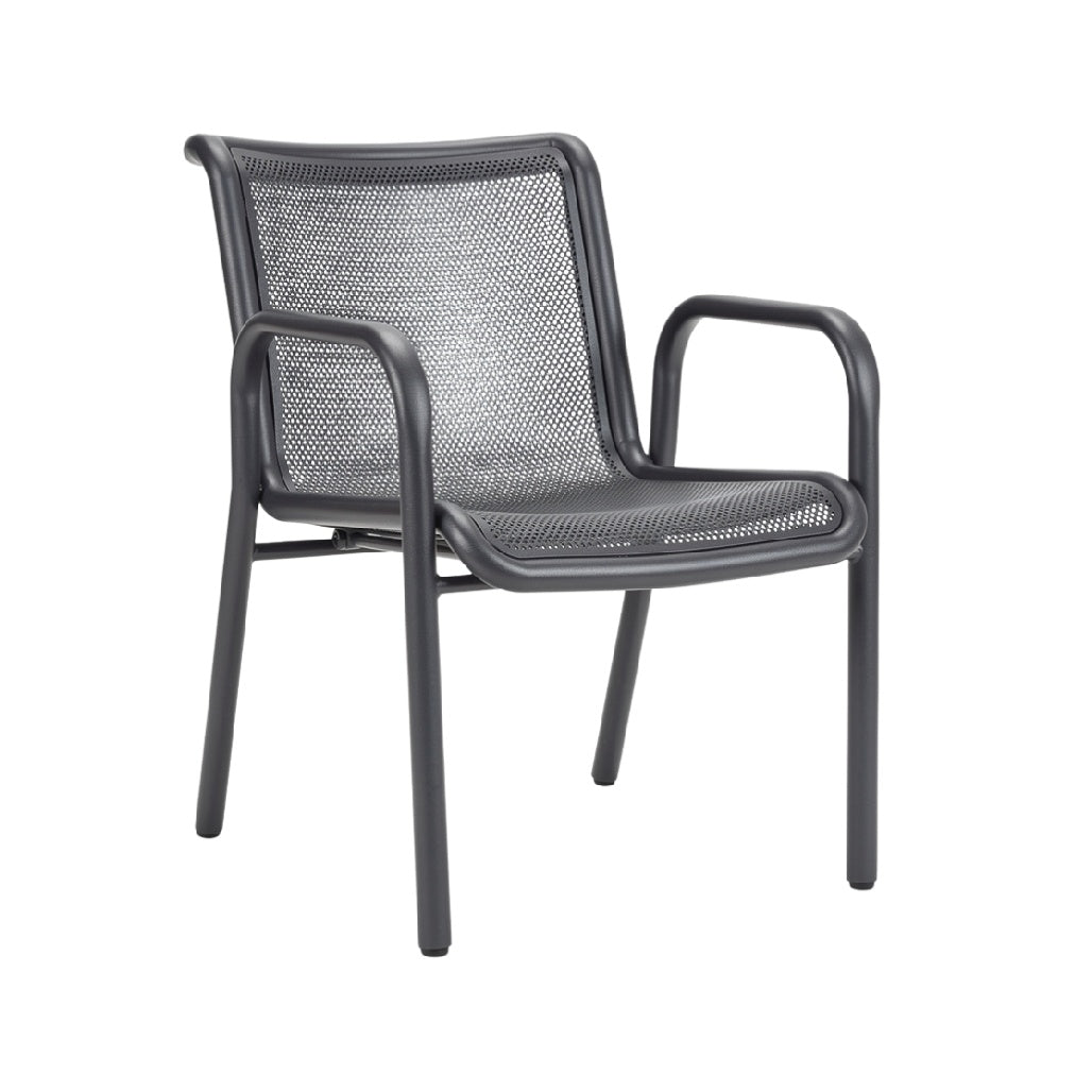 Modern Mesh Dining Chair with Armrests - Durable and Lightweight Design