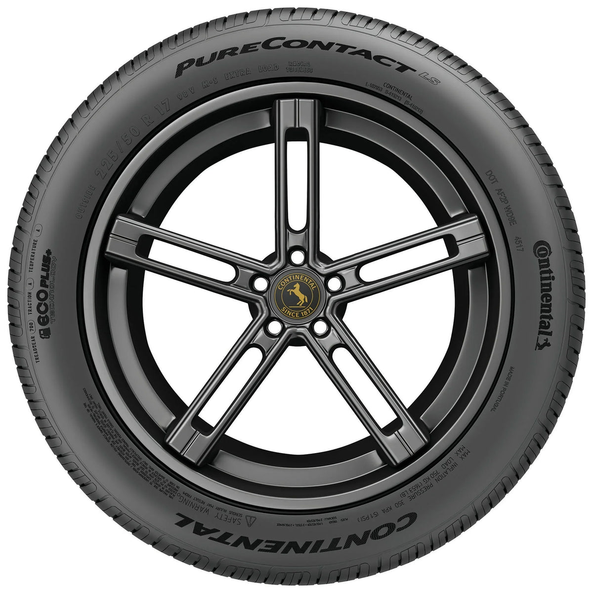 Continental All 225/45R18 Season PureContact Passenger LS 91V Tire