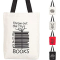 Reusable Office, Fun Men, Canvas Inner Picnic Cotton Print Cute Black Bags 12 - Bag Women For School, Pocket, Handles oz Tote & Durable For Miller Canvas Multi-functional An Design Books With Max 100%