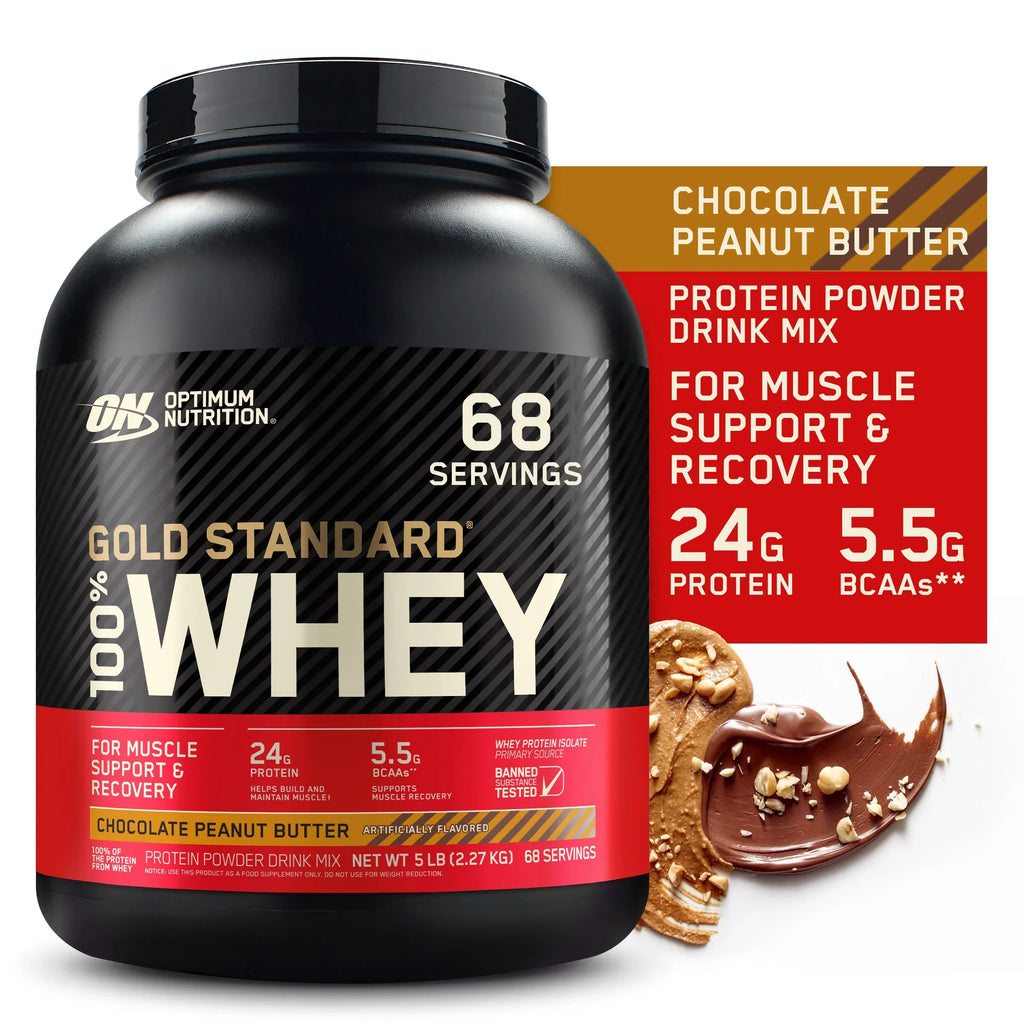 Butter, Gold Protein Peanut lb, 5 Optimum Chocolate Servings Nutrition, 100% 68 Standard Powder, Whey