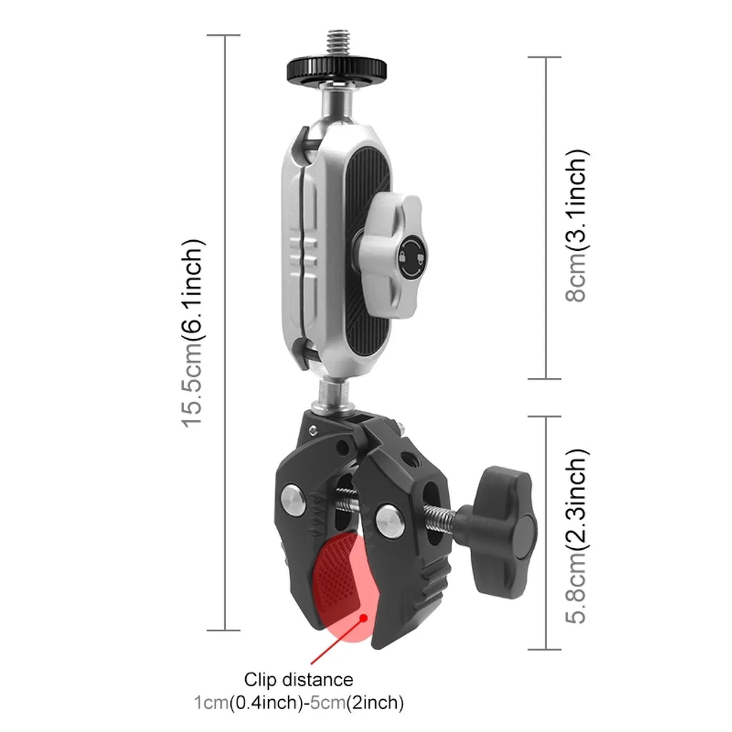 Adapter, Load Alloy - Clamp Adapter, Camera with Dual AKASO, Handlebar Ball DJI, Bicycle Insta360 1.5kg Mount 11/10/9/8/7, Aluminum Rotatable Capacity, Hero Head, Compatible
