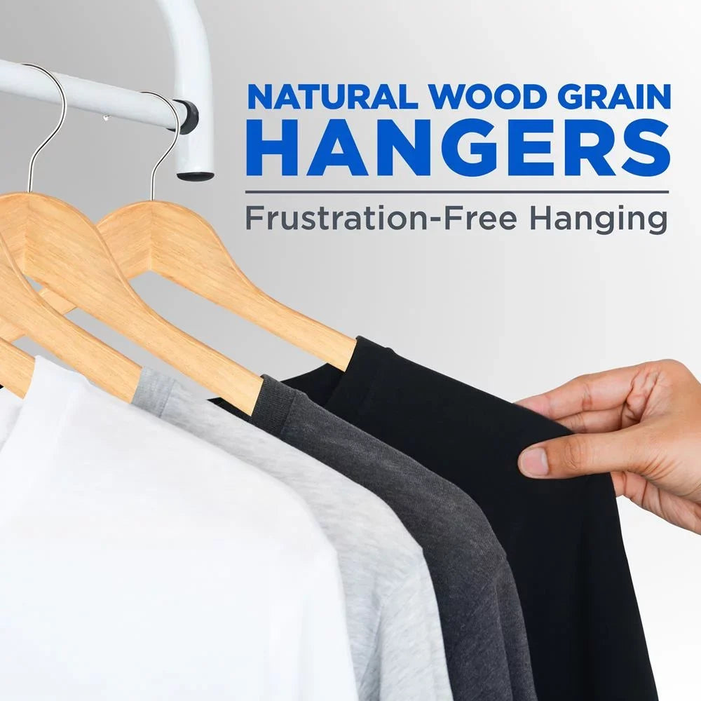 Clothes, Heavy Solid Hangers SereneLife for Hangers, Pieces Set Wooden 50 Hanger Suit Duty
