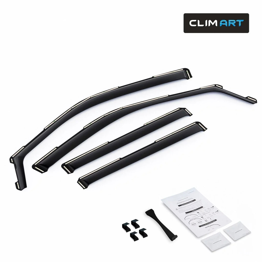 618291 CLIM Durable Compatible Incredibly - Vent Visors, with Deflectors, Window 4 pcs. Vent Rain Deflector, in-Channel Original Guards Window ART 2018-2024, Expedition