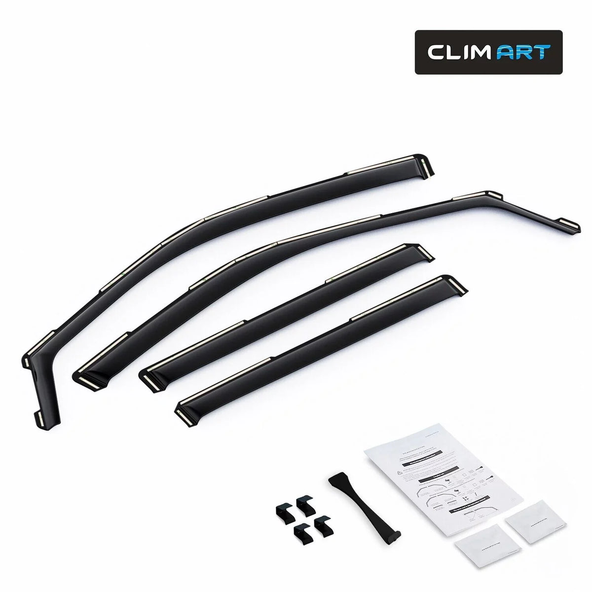 618291 CLIM Durable Compatible Incredibly - Vent Visors, with Deflectors, Window 4 pcs. Vent Rain Deflector, in-Channel Original Guards Window ART 2018-2024, Expedition