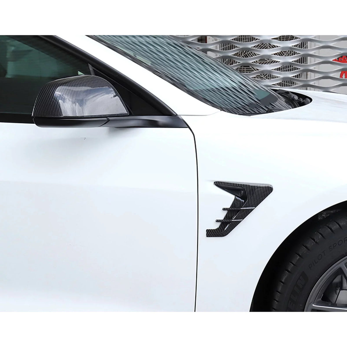 Y Tesla View Model Camera Xotic Compatible Carbon Signal Indicator Side 3 Trim, Cover with Fiber Pattern, Marker Model Tech 2021+ Turn