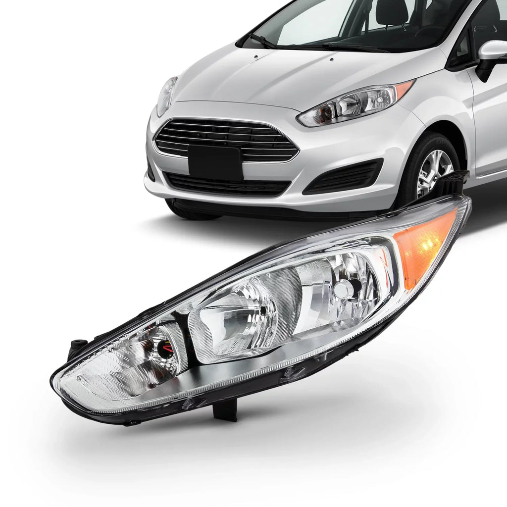 Type] Chrome Sedan [Halogen - 2014 Fiesta 2015 Headlamp 2017 2016 Titanium Left Driver Hatchback Headlight AKKON Fits