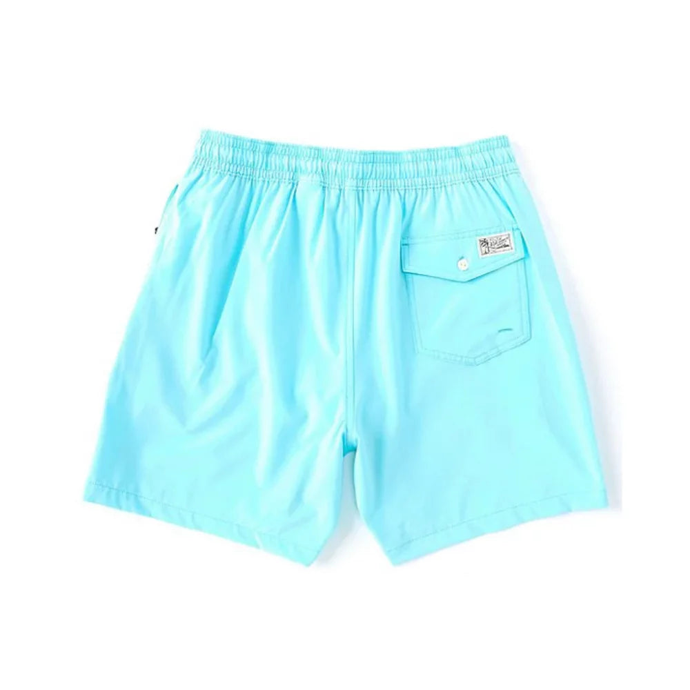 5.75 Swim BLUE Inseam Polo L Traveler Lauren Solid HAMMOND Trunks Ralph