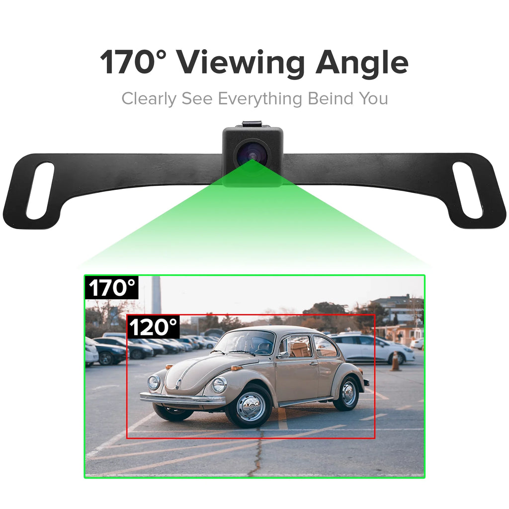 Rear for 4.3” LCD Backup Car Waterproof Master Universal View Camera Safety with OEM Mirror - Fit Kit Enhanced Screen Tailgaters + 170°