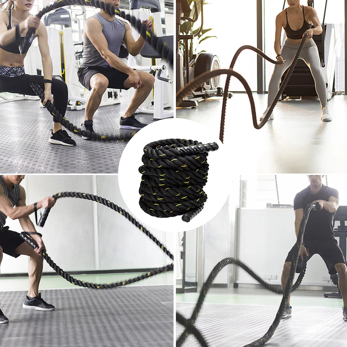 width Strength & Weight Undulation Heavy Cardio, Ropes - Polydac Gym Training, Cross Rope: Length, NK 49.2ft 1.5'' Conditioning Battle Training Heavy & Training